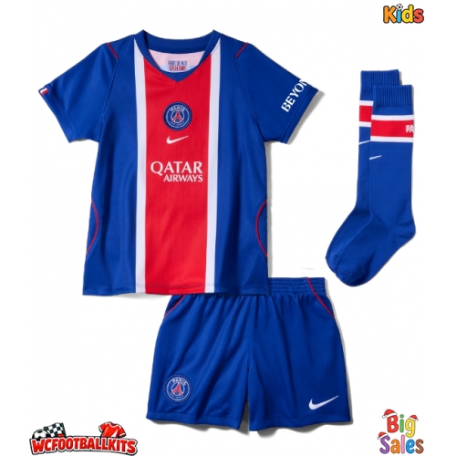 Paris Saint-Germain Maghnes Akliouche #11 Replica Home Stadium Kit for Kids 2026-27 Short Sleeve (+ pants)